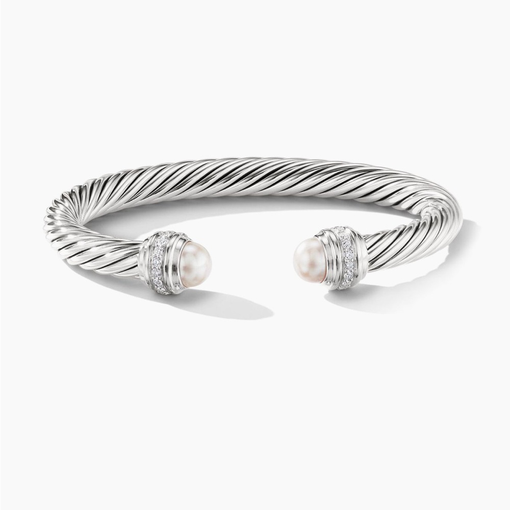 David Yurman Pearl and diamond Cable bracelet